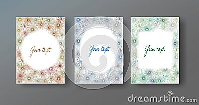 Frames with flowers drawn by hand. Vector Illustration